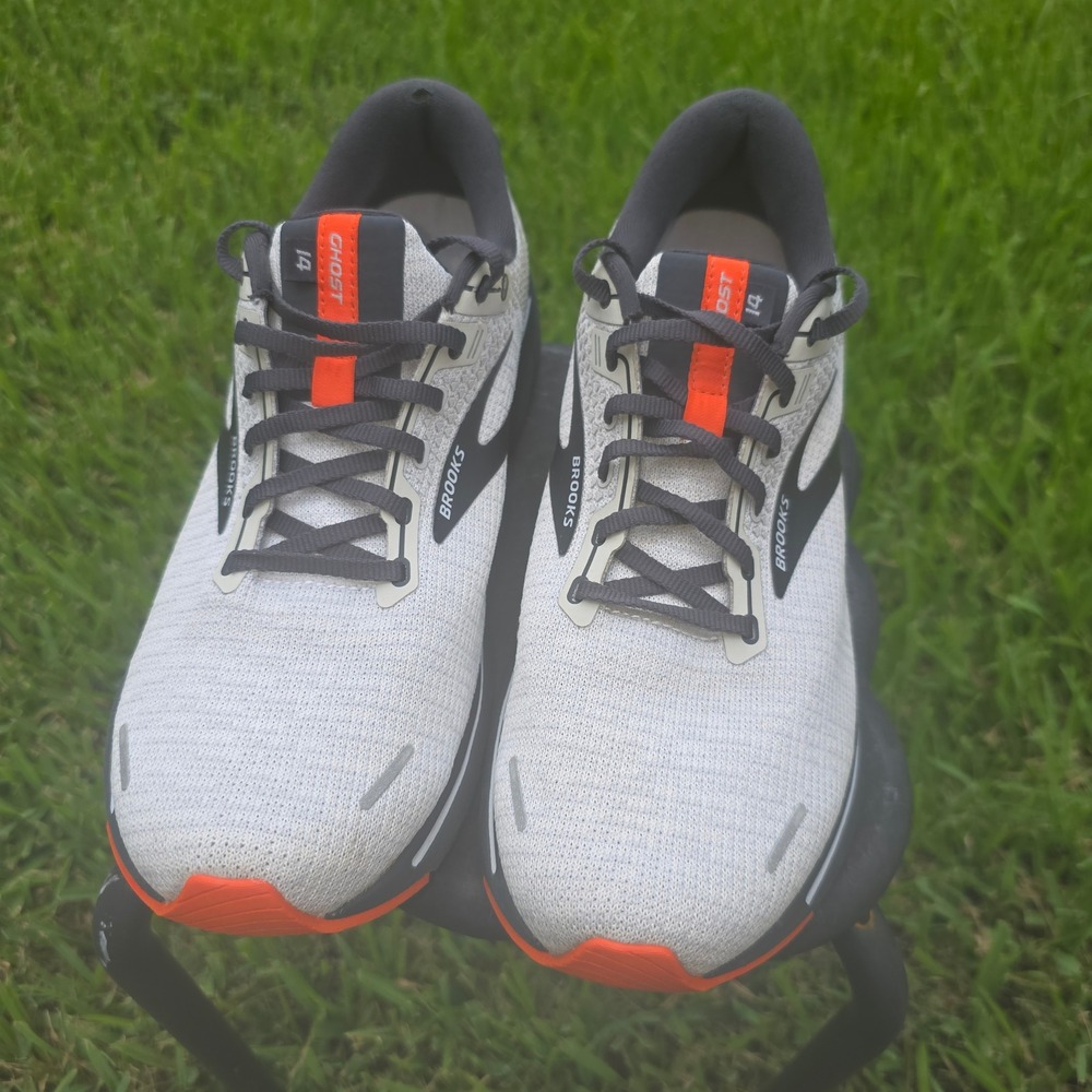 Brooks Ghost 14 Mens Running Shoes Grey Black Orange 1103691D072 Size 11 - Picture 9 of 10